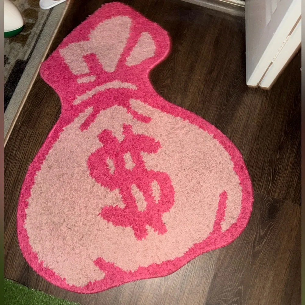 Pink Money Bag Shaped Rug - Hot Pink & Light Pink